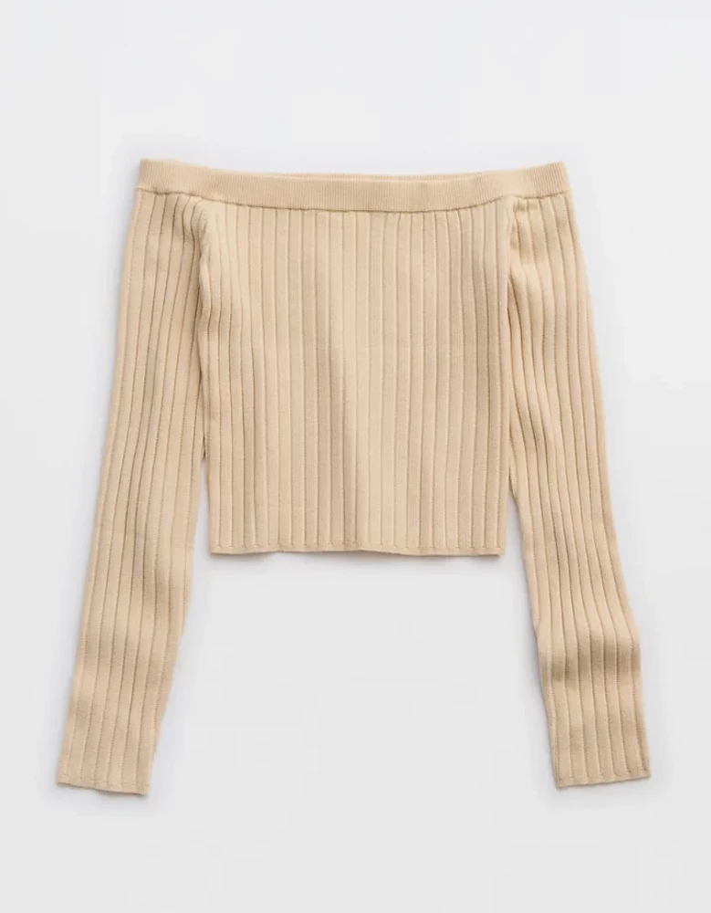 Aerie Late Night Cold Shoulder Sweater