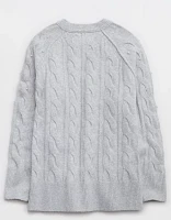 Aerie unREAL Cable Pearl Crew Sweater