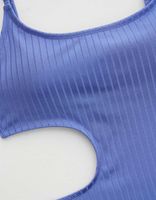 Aerie Ribbed Shine Side Scoop One Piece Swimsuit
