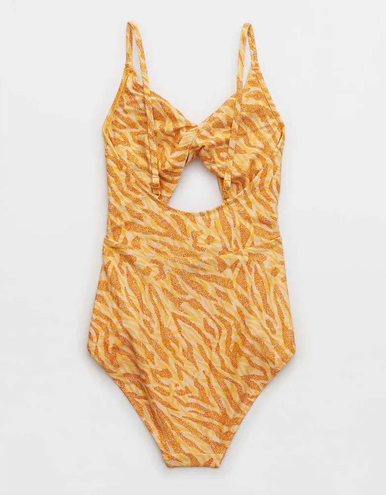 Aerie Twist Cut Out One Piece Swimsuit