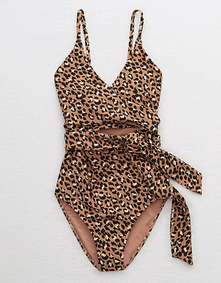 Aerie Leopard Full Coverage One Piece Swimsuit