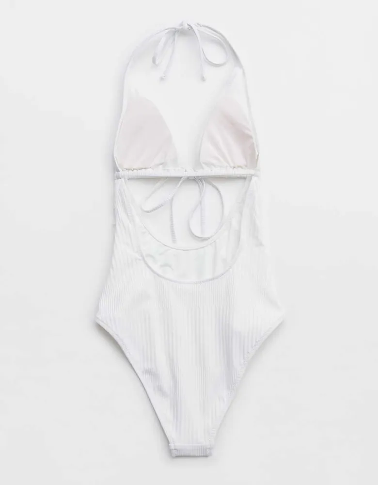 Aerie Textured Strappy One Piece Swimsuit