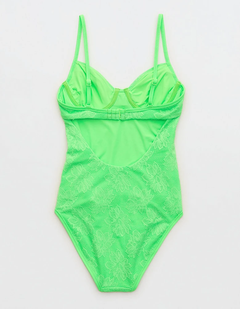 Aerie Lace Underwire One Piece Swimsuit