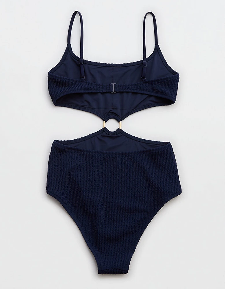 Aerie Crinkle Cut Out Cheeky One Piece Swimsuit