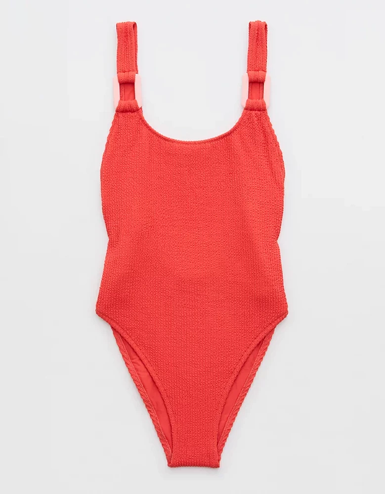 Aerie Crinkle Birthday Scoop Cheekiest One Piece Swimsuit