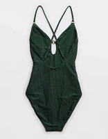 Aerie Shine Rib Full Coverage One Piece Swimsuit