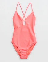 Aerie Shine Rib Full Coverage One Piece Swimsuit