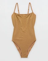 Aerie Sparkle Scoop Full Coverage One Piece Swimsuit
