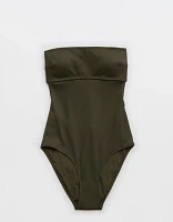 Aerie Ribbed Strapless One Piece Swimsuit