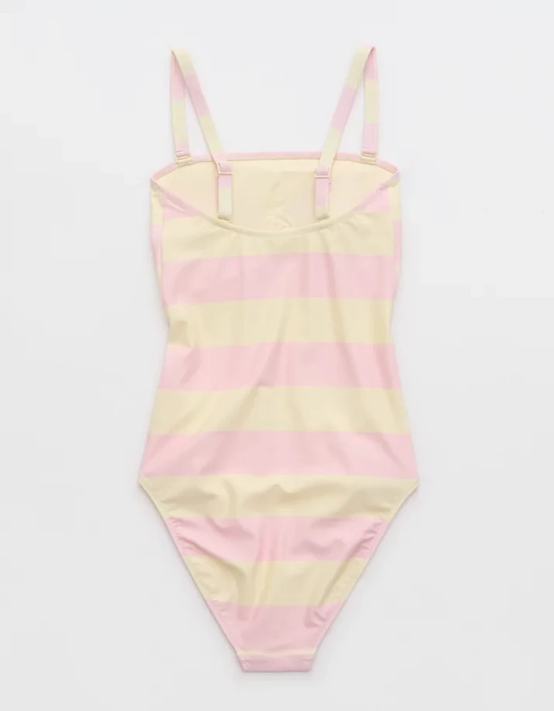 Aerie The Wavemaker One Piece Striped Swimsuit