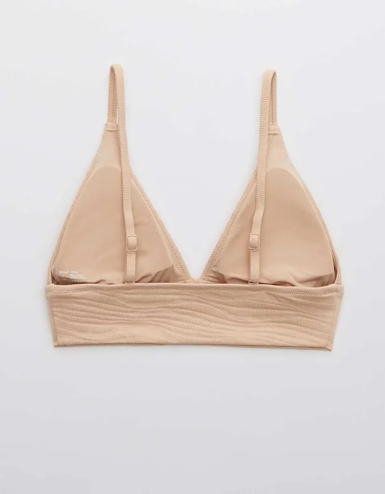 Aerie Jacquard Longline Triangle Bikini Top