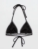 Aerie Crinkle Stripe String Triangle Bikini Top