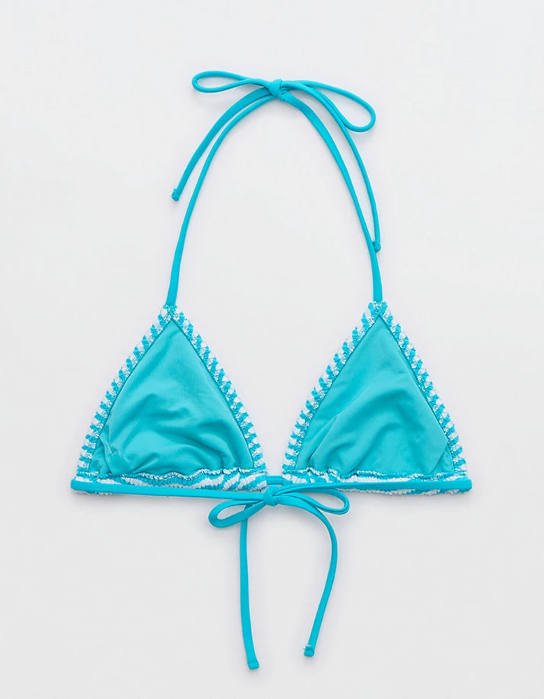 Aerie Crinkle Stripe String Triangle Bikini Top