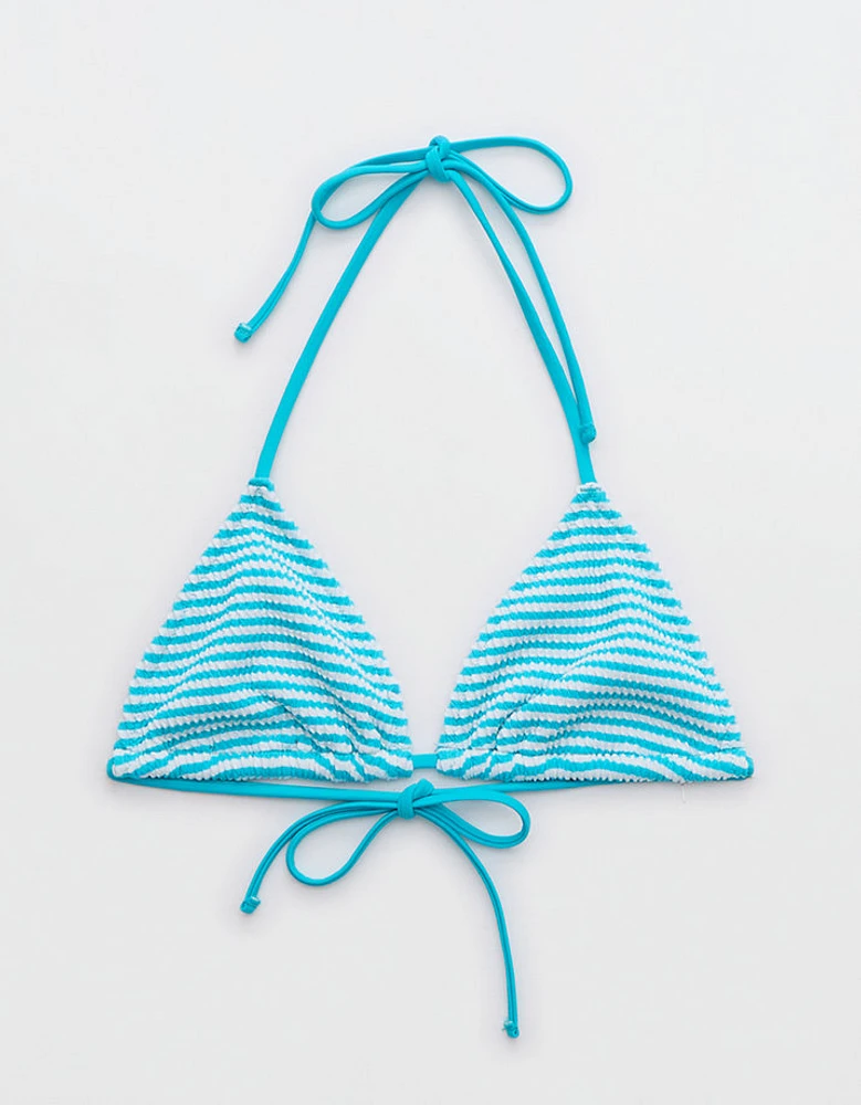 Aerie Crinkle Stripe String Triangle Bikini Top