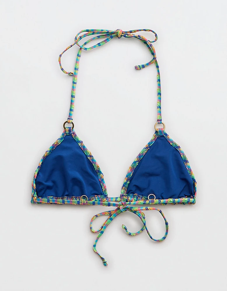 Aerie Gingham String Triangle Bikini Top