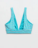 Aerie Crinkle Stripe Longline Plunge Bikini Top