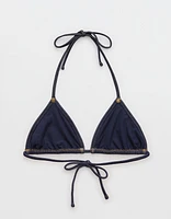 Aerie Denim String Triangle Bikini Top