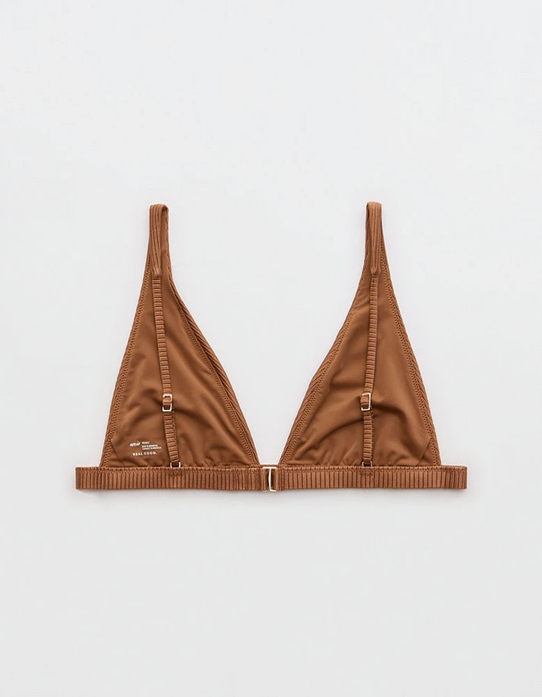 Aerie Shine Rib Plunge Bikini Top