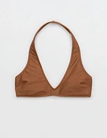 Aerie Shine Rib Halter Bikini Top