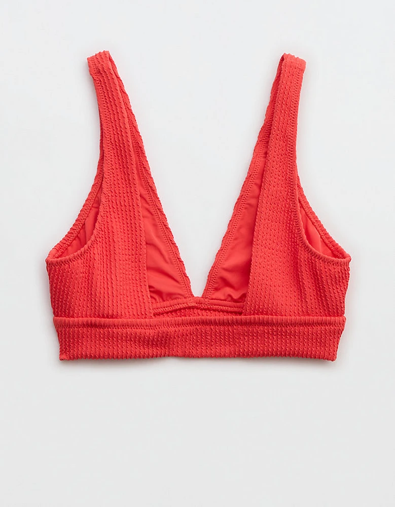 Aerie Crinkle Longline Plunge Bikini Top