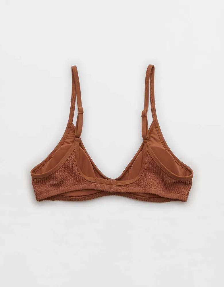 Aerie Crinkle Voop Binding Bikini Top