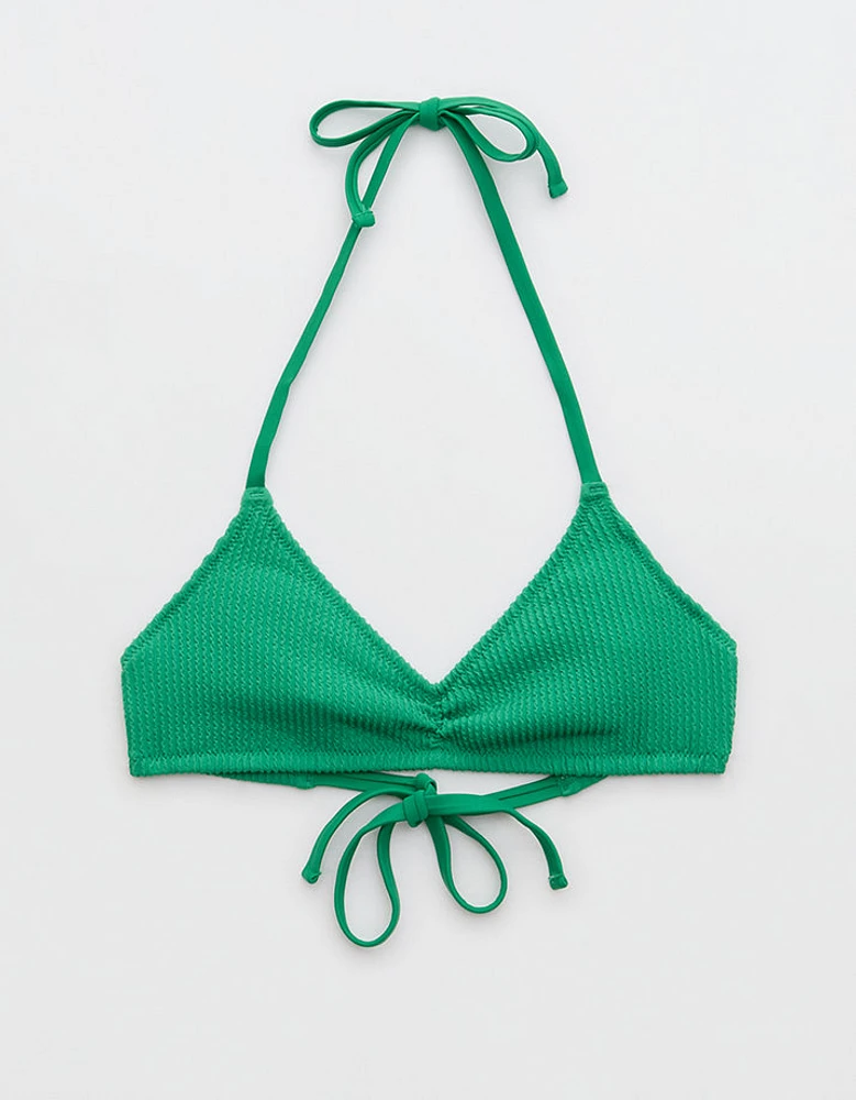 Aerie Crinkle Halter Voop Bikini Top