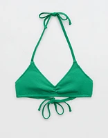 Aerie Crinkle Halter Voop Bikini Top