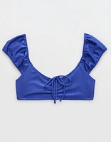 Aerie Shine Rib Cropped Bikini Top