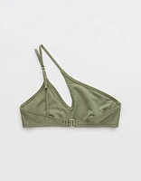 Aerie Shine Rib One Shoulder Bandeau Bikini Top