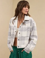 Aerie Cropped Sherpa Lined Shacket