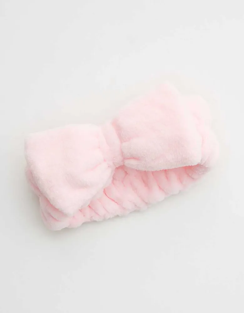 The Crème Shop Pink Fuzzy Spa Headband