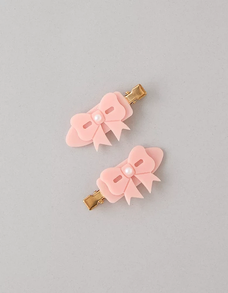 Bow Creaseless Hair Clip Set