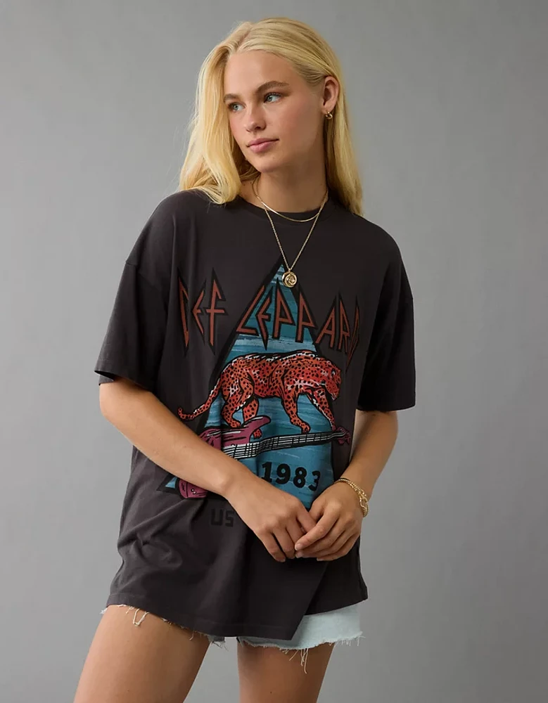 T-shirt surdimensionné à image Def Leppard AE