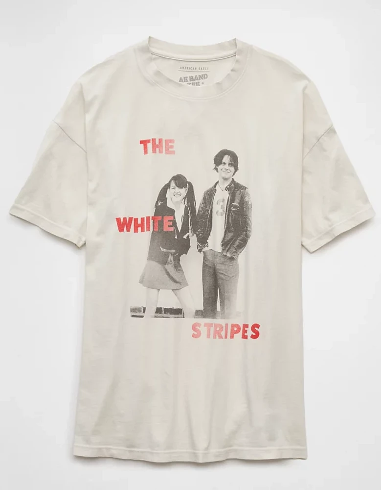 AE Oversized The White Stripes Graphic T-Shirt