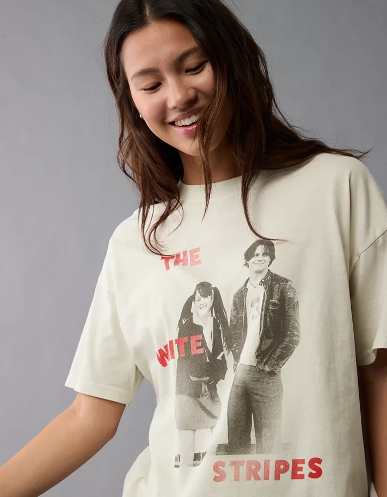 AE Oversized The White Stripes Graphic T-Shirt