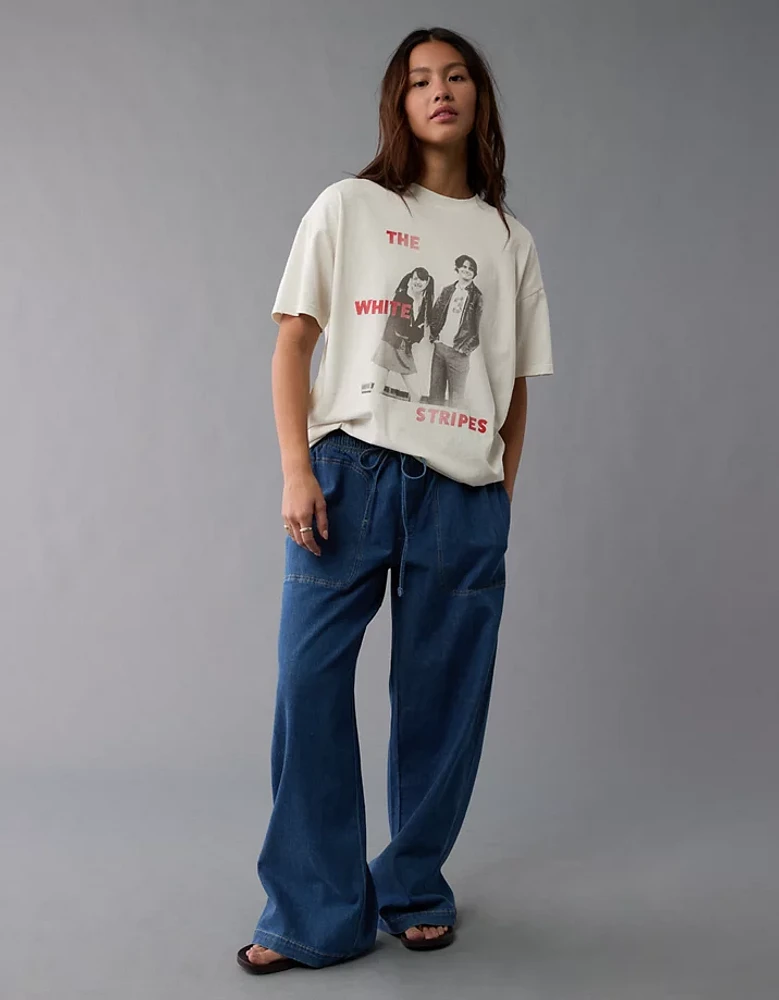 AE Oversized The White Stripes Graphic T-Shirt