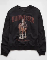 AE Holiday Budweiser Graphic Relaxed Crew Neck Sweatshirt