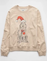 AE Holiday Grinch Graphic Relaxed Crew Neck Sweatshirt