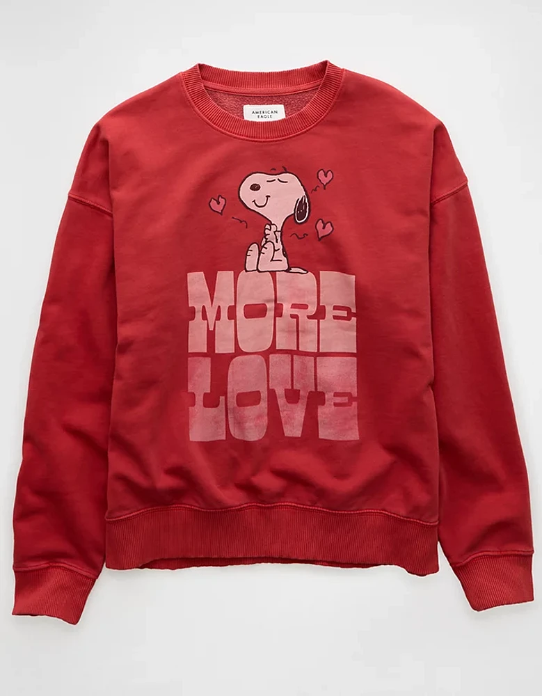 AE Valentine's Day Snoopy Graphic Relaxed Crew Neck Sweatshirt