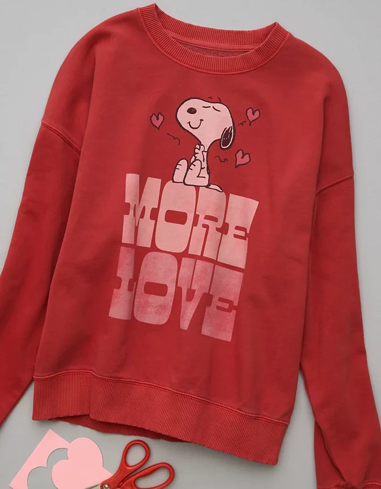 AE Valentine's Day Snoopy Graphic Relaxed Crew Neck Sweatshirt