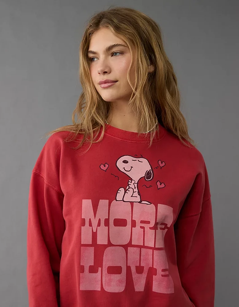 AE Valentine's Day Snoopy Graphic Relaxed Crew Neck Sweatshirt