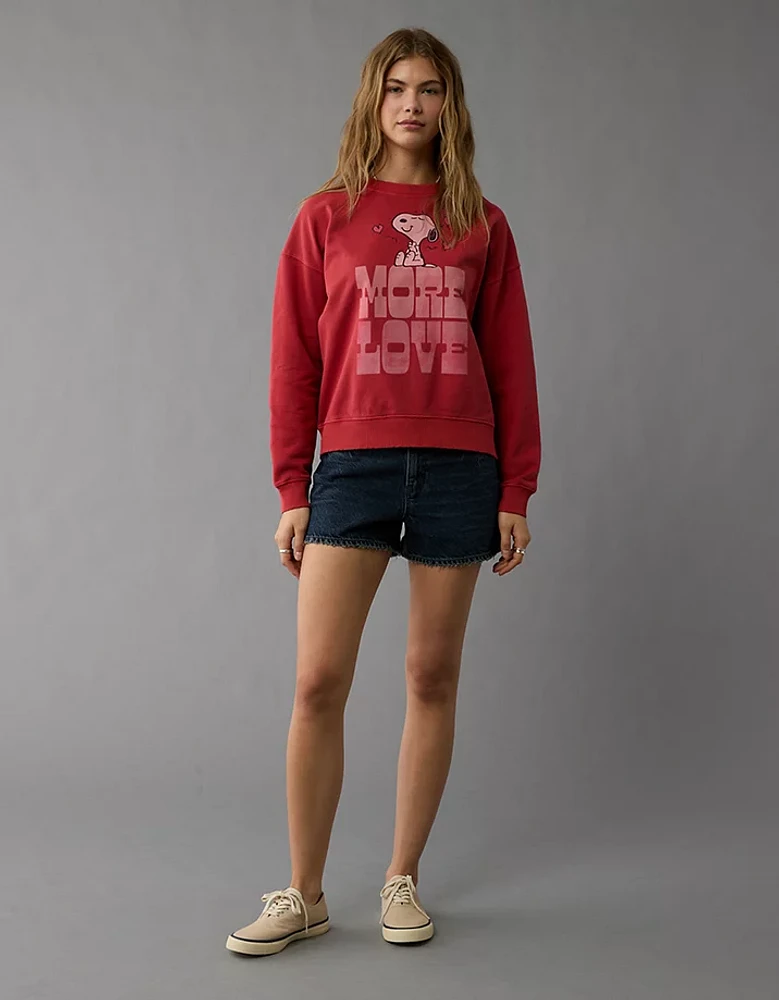 AE Valentine's Day Snoopy Graphic Relaxed Crew Neck Sweatshirt