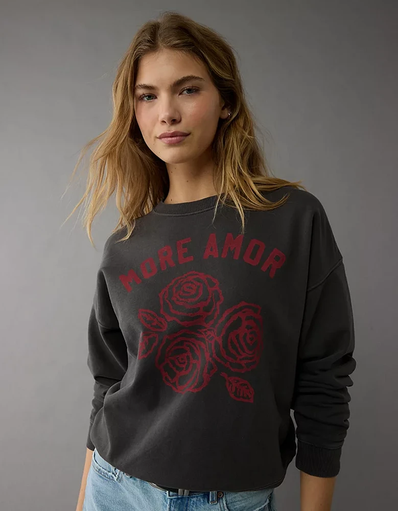 AE Valentine's Day Graphic Relaxed Crew Neck Sweatshirt