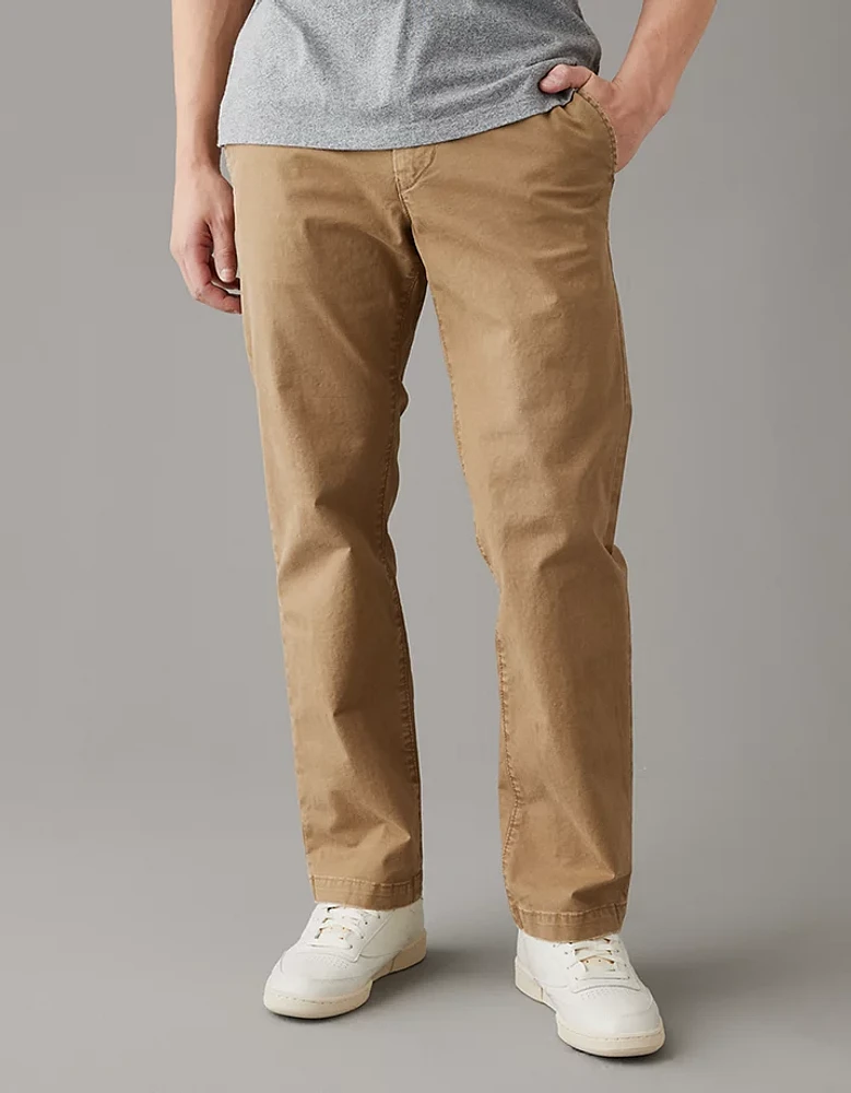 Pantalon kaki à jambe semi-évasée style déjà porté Flex AE