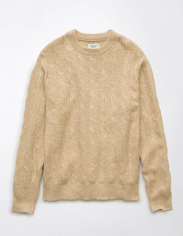 AE Crew Neck Cable Knit Sweater