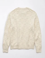 AE Checkerboard Crew Neck Sweater