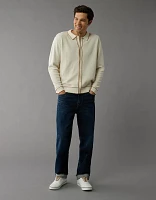 AE Long-Sleeve Tipped Waffle Sweater Polo Shirt