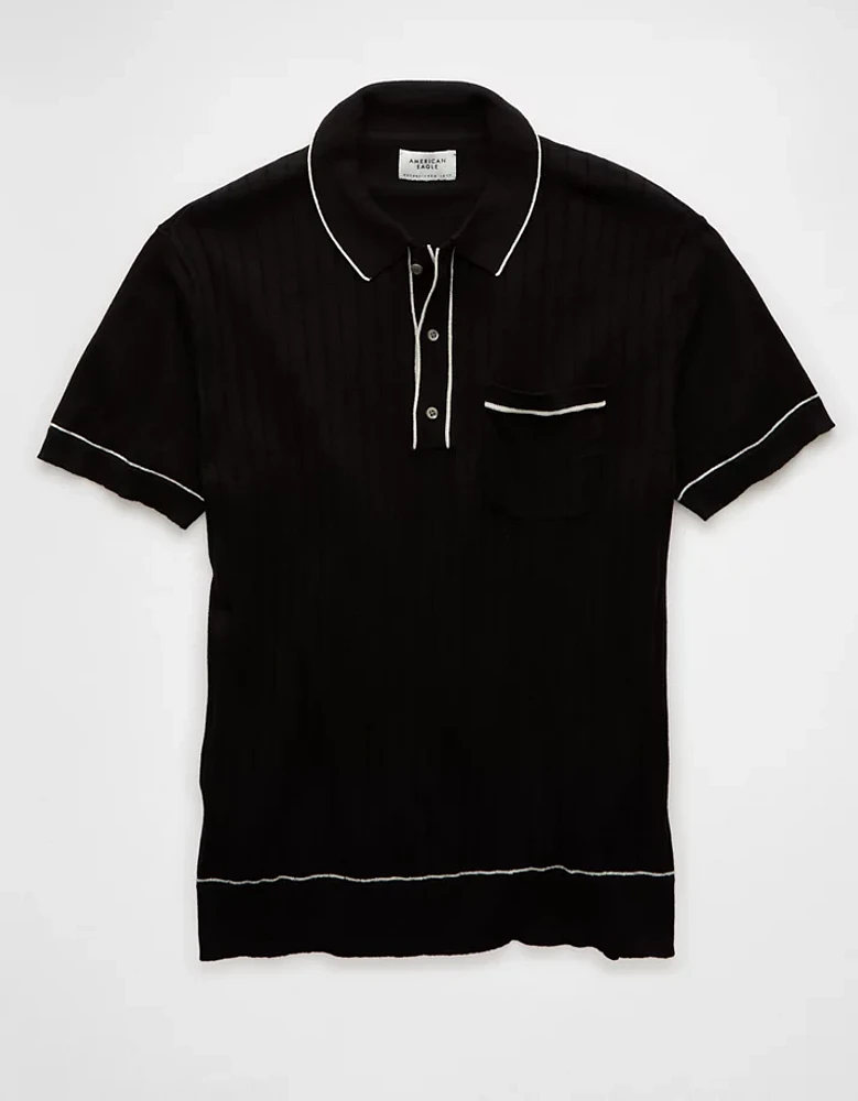 AE Weekend Tipped Sweater Polo Shirt