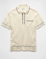 AE Weekend Tipped Sweater Polo Shirt