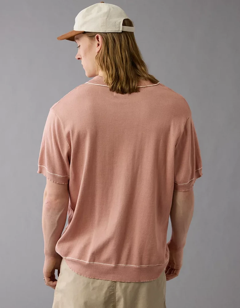 AE Weekend Tipped Sweater Polo Shirt